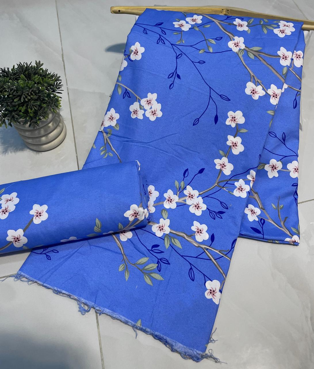 Summer Cotton UnStitched Suit