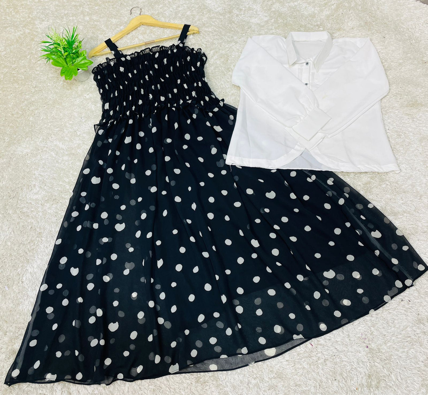 Western Top , Shifon Romper Maxi